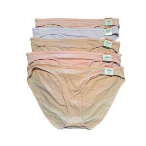 Lot of 5 Jenni Intimates Women's Sz‎ 3XL Cotton Bikini Panties Underwear Pastels